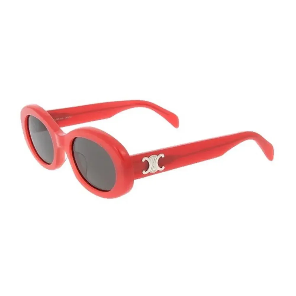 CELINE Triomphe 01 Pink Oval Sunglasses CL40194U Logo Acetate Authentic